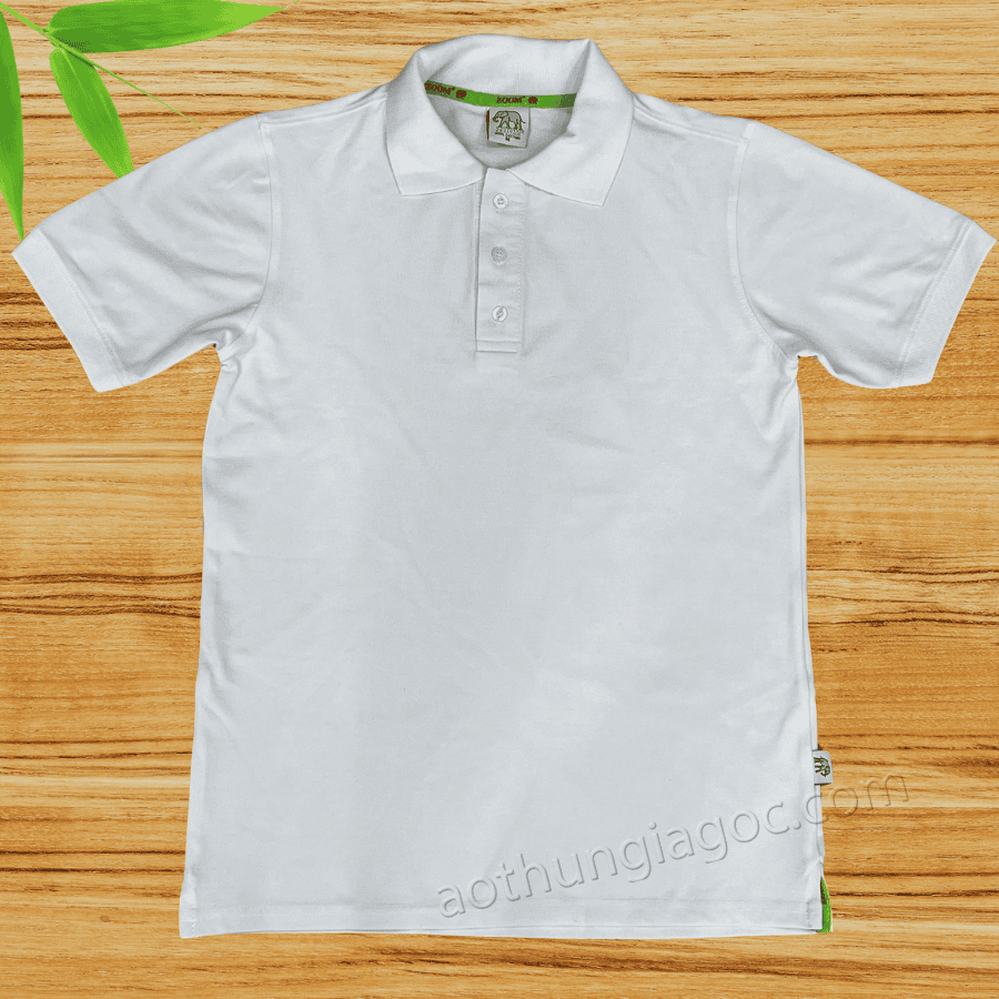 áo polo cá sấu 4 chiều nam màu trắng