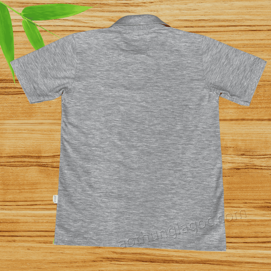 áo polo cá sấu 4 chiều nam màu xám