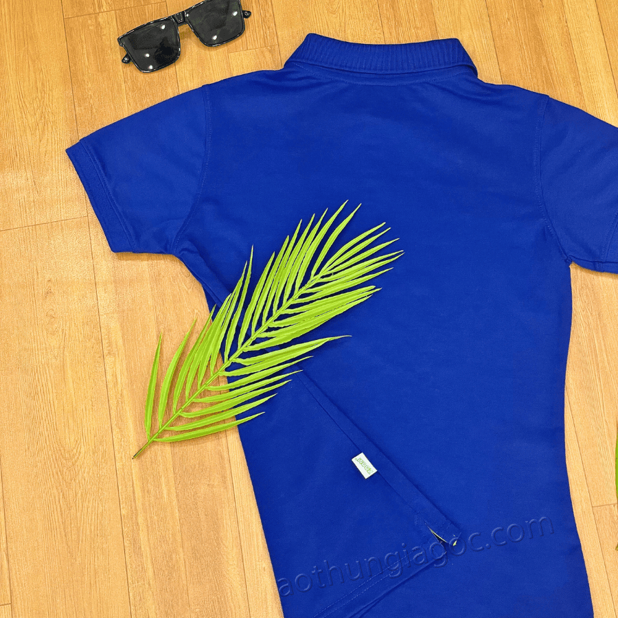 áo polo cá sấu 4 chiều nữ màu xanh bích