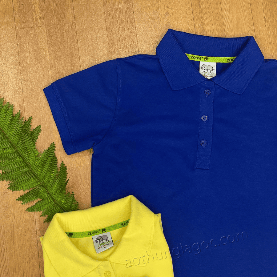áo polo cá sấu 4 chiều nữ màu xanh bích