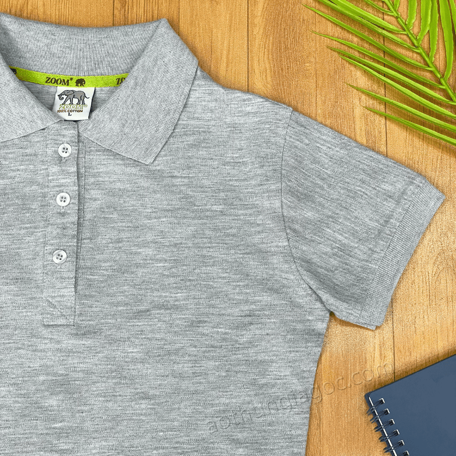 Áo polo cá sấu 4 chiều nữ màu xám