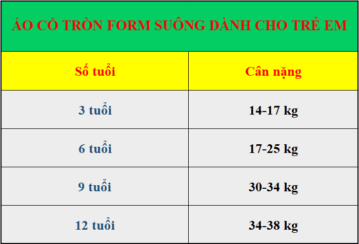 Áo cổ tròn form suông trẻ em